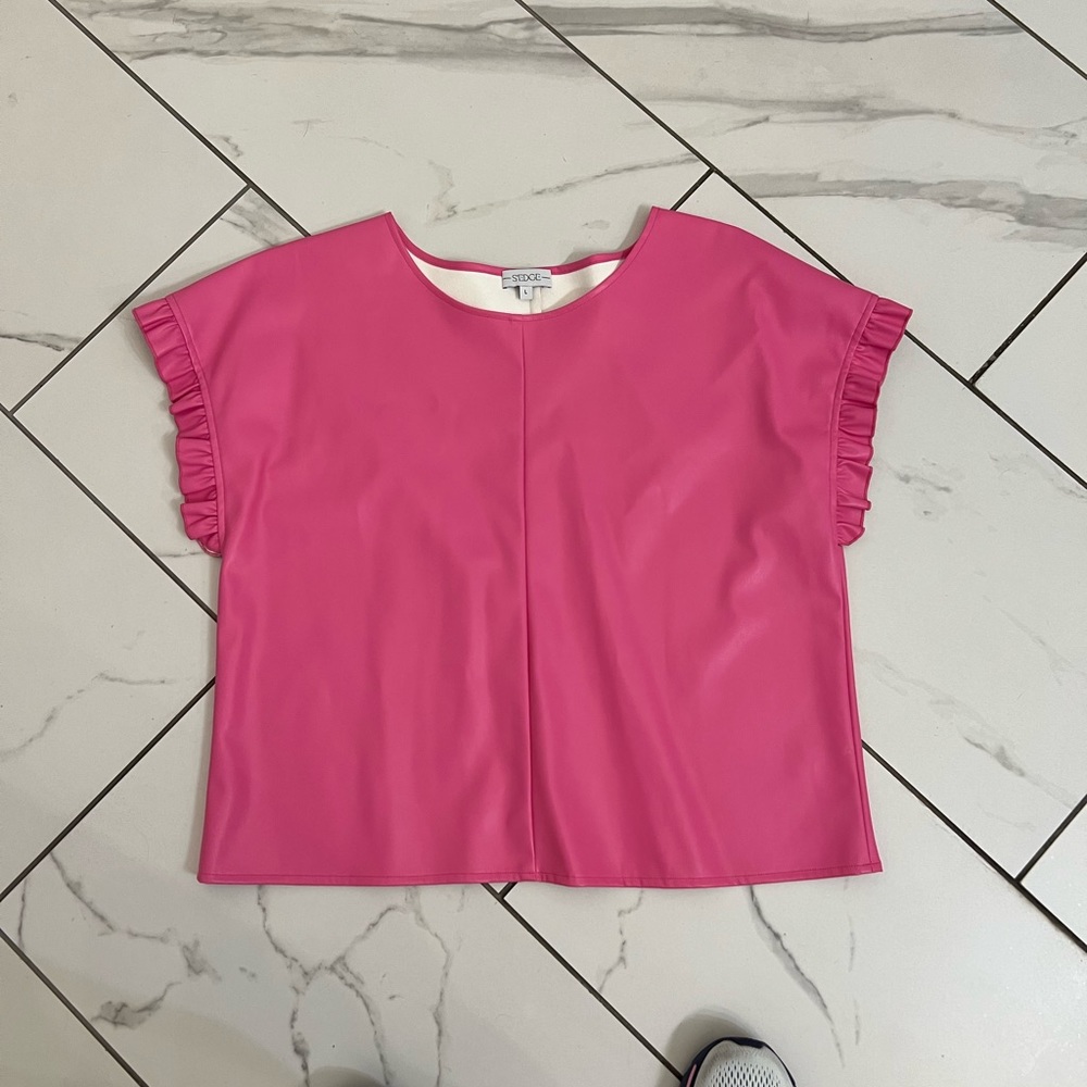 Sedge Apparel Vegan Leather Top